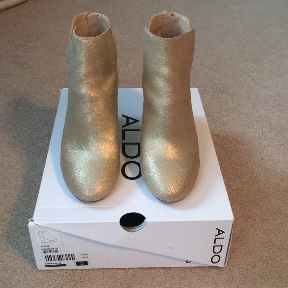 Aldo Dominicaa Sparkly Gold Booties